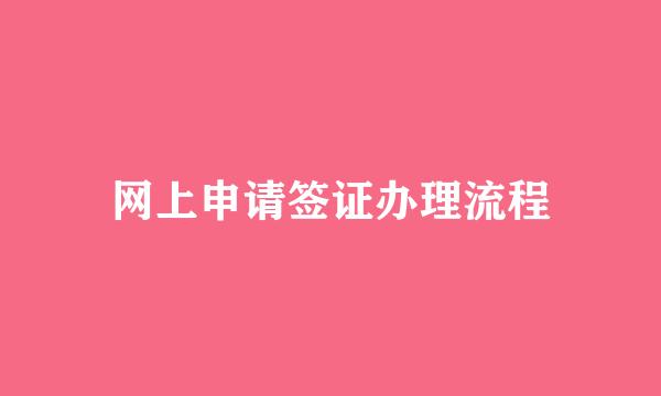 网上申请签证办理流程