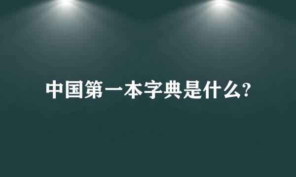 中国第一本字典是什么?