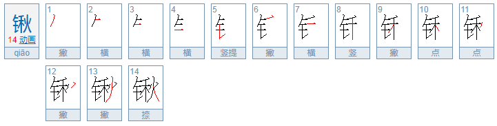 锹怎么读