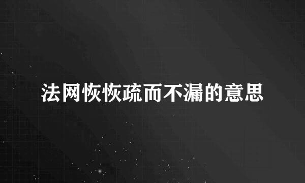 法网恢恢疏而不漏的意思