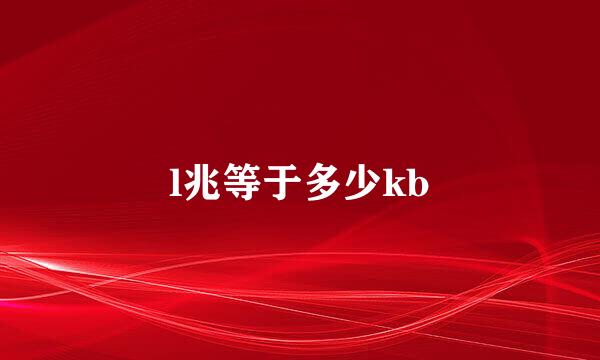 l兆等于多少kb