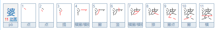 婆的拼音