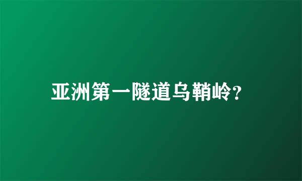 亚洲第一隧道乌鞘岭？