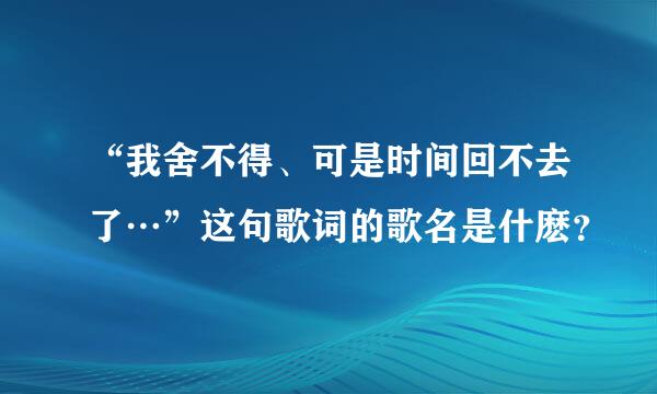 “我舍不得、可是时间回不去了…”这句歌词的歌名是什麽？