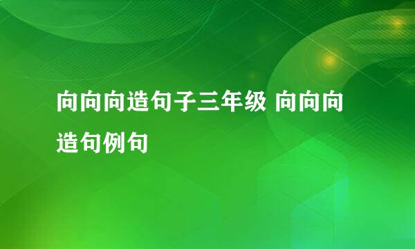 向向向造句子三年级 向向向造句例句