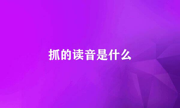 抓的读音是什么