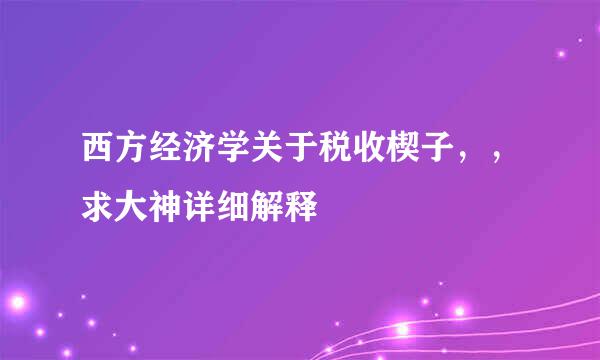 西方经济学关于税收楔子，，求大神详细解释