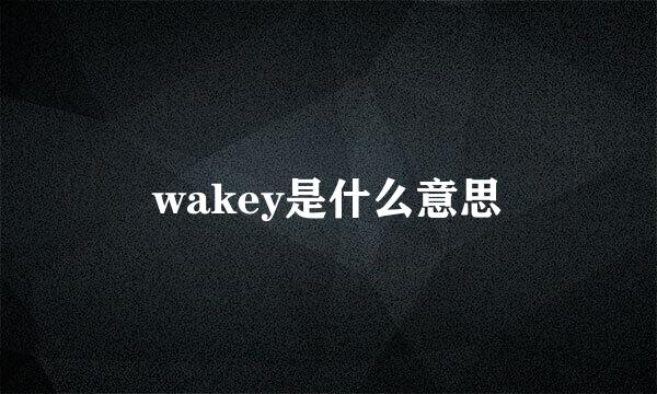 wakey是什么意思