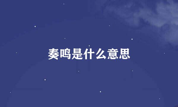 奏鸣是什么意思