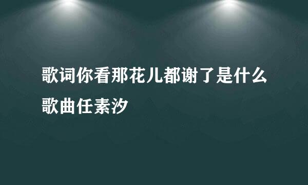 歌词你看那花儿都谢了是什么歌曲任素汐