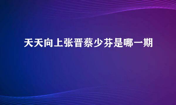 天天向上张晋蔡少芬是哪一期