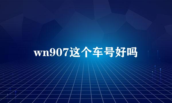 wn907这个车号好吗