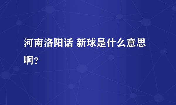 河南洛阳话 新球是什么意思啊？