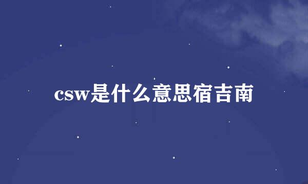 csw是什么意思宿吉南