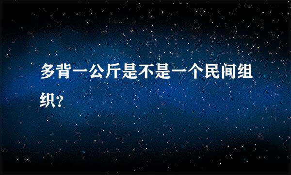 多背一公斤是不是一个民间组织？