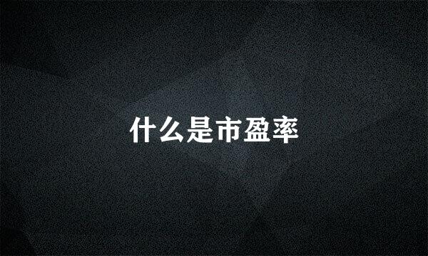 什么是市盈率