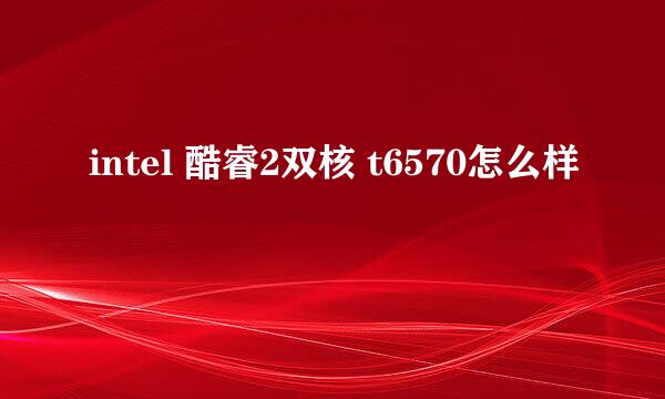 intel 酷睿2双核 t6570怎么样