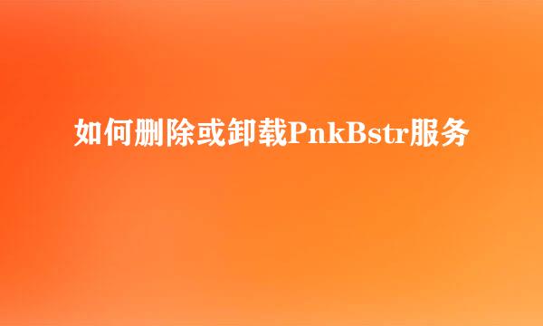 如何删除或卸载PnkBstr服务