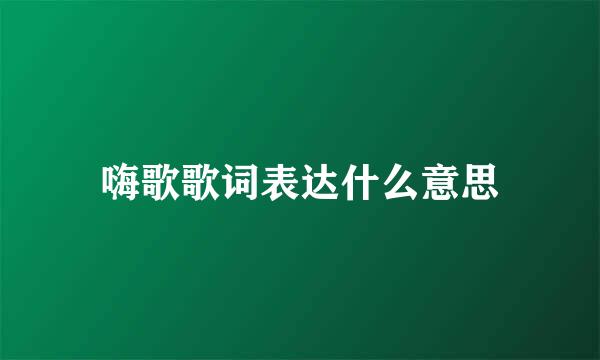 嗨歌歌词表达什么意思