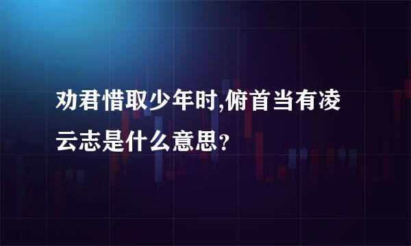 劝君惜取少年时,俯首当有凌云志是什么意思？