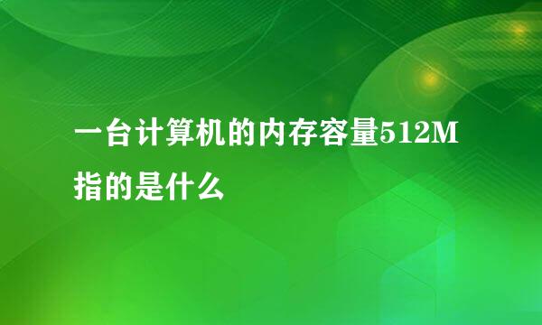 一台计算机的内存容量512M指的是什么