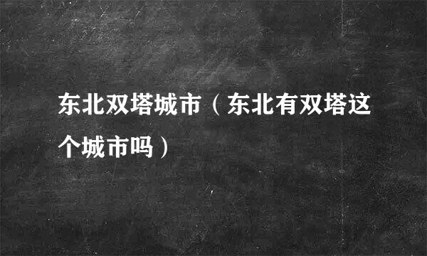 东北双塔城市（东北有双塔这个城市吗）