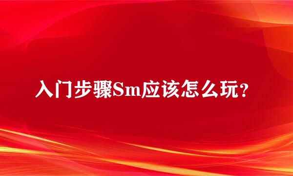 入门步骤Sm应该怎么玩？