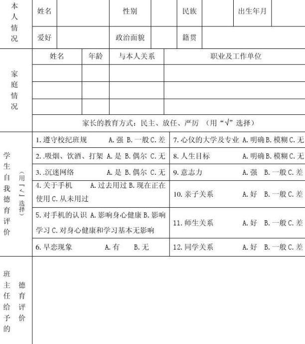 完整的心理健康档案包括