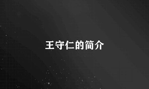 王守仁的简介