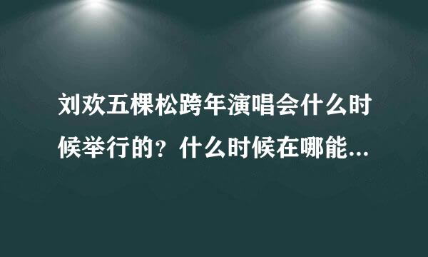 刘欢五棵松跨年演唱会什么时候举行的？什么时候在哪能找到视频？