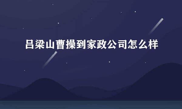 吕梁山曹操到家政公司怎么样