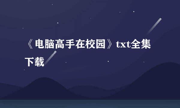 《电脑高手在校园》txt全集下载