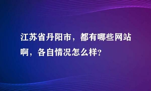 江苏省丹阳市，都有哪些网站啊，各自情况怎么样？