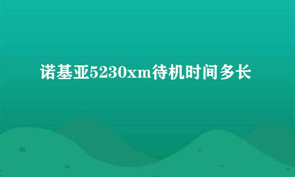 诺基亚5230xm待机时间多长