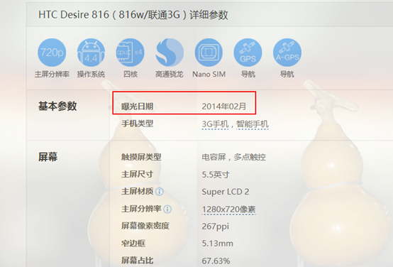 HTC D816W是什么时候出的？