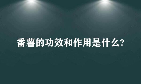 番薯的功效和作用是什么?