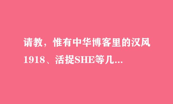 请教，惟有中华博客里的汉风1918、活捉SHE等几位是何许人也？