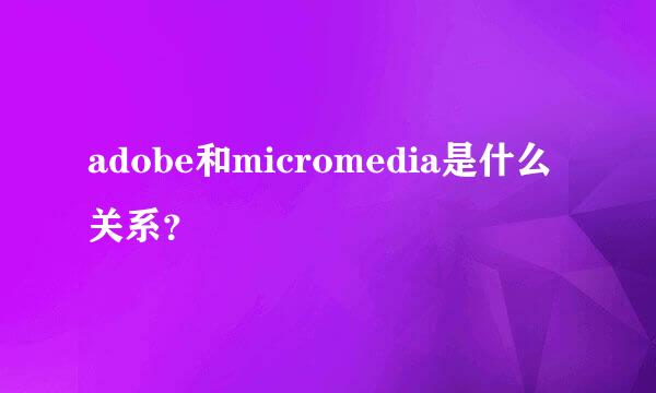 adobe和micromedia是什么关系？