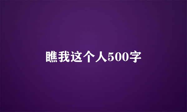 瞧我这个人500字