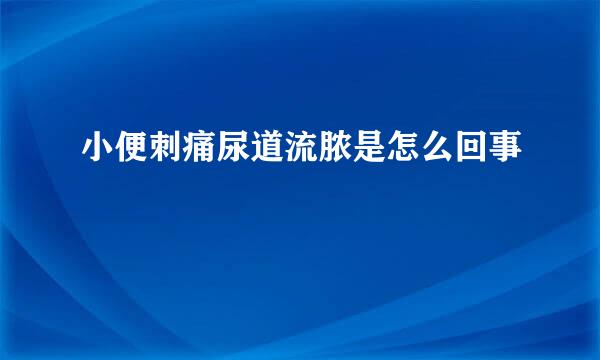 小便刺痛尿道流脓是怎么回事