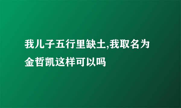 我儿子五行里缺土,我取名为金哲凯这样可以吗