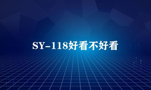 SY-118好看不好看