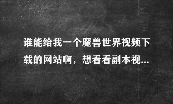 谁能给我一个魔兽世界视频下载的网站啊，想看看副本视频，谢谢各位好心人士啊