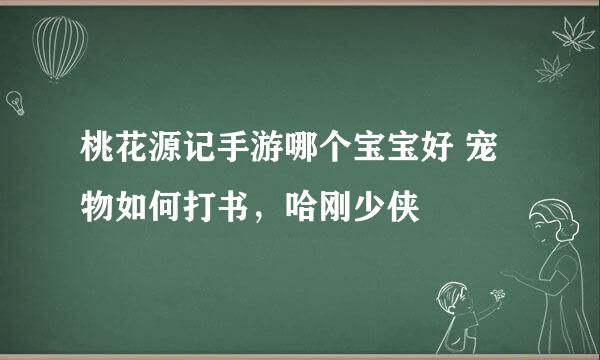 桃花源记手游哪个宝宝好 宠物如何打书，哈刚少侠