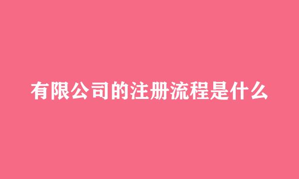 有限公司的注册流程是什么