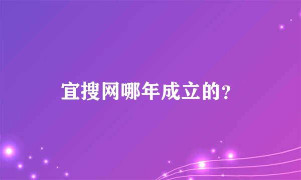 宜搜网哪年成立的？