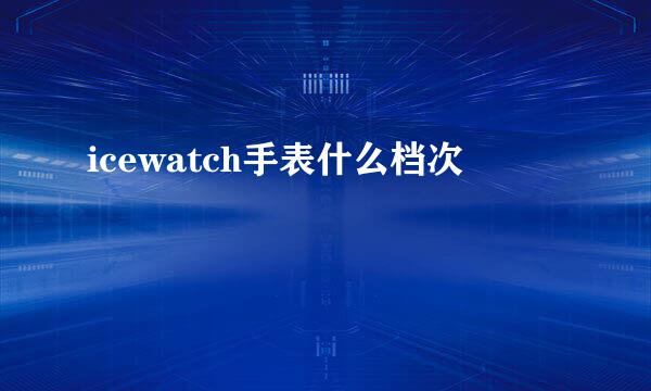 icewatch手表什么档次