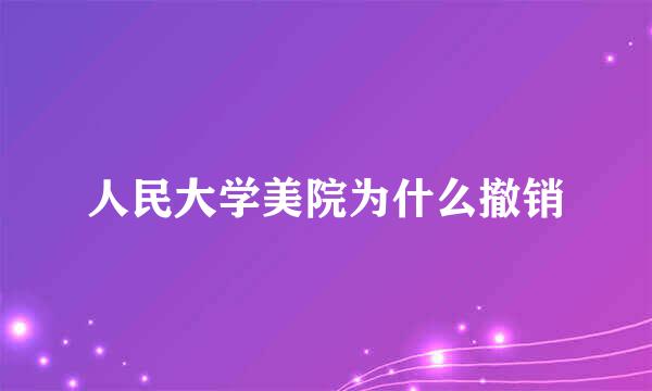 人民大学美院为什么撤销