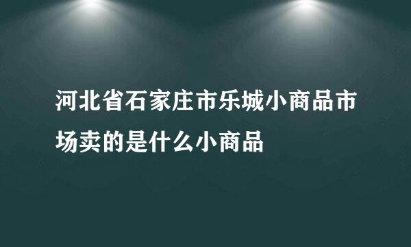 河北省石家庄市乐城小商品市场卖的是什么小商品