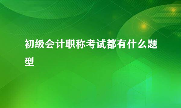 初级会计职称考试都有什么题型